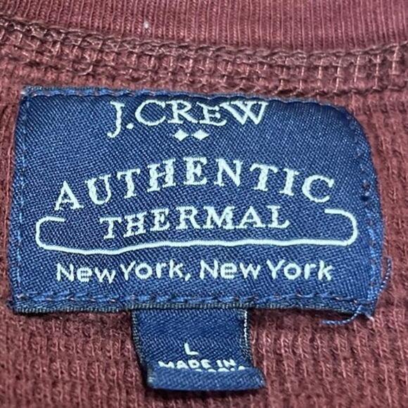 J,Crew Men's Red Long Sleeve Crew Neck Waffle Knit Thermal Sweater Top Size L - Picture 3 of 3